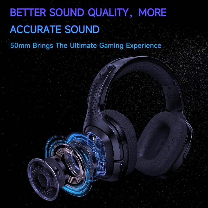 2.4Ghz Wireless Gaming Headset for PS5, Xbox(Wired), PC, Nintendo Switch